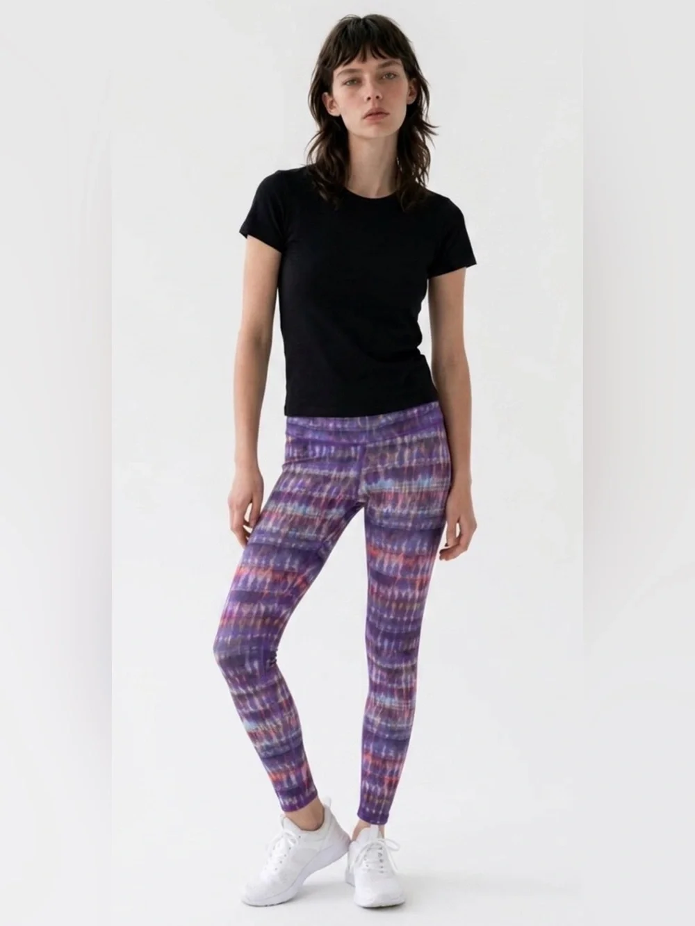 ALO Yoga Purple Multicolor Patterned Leggings